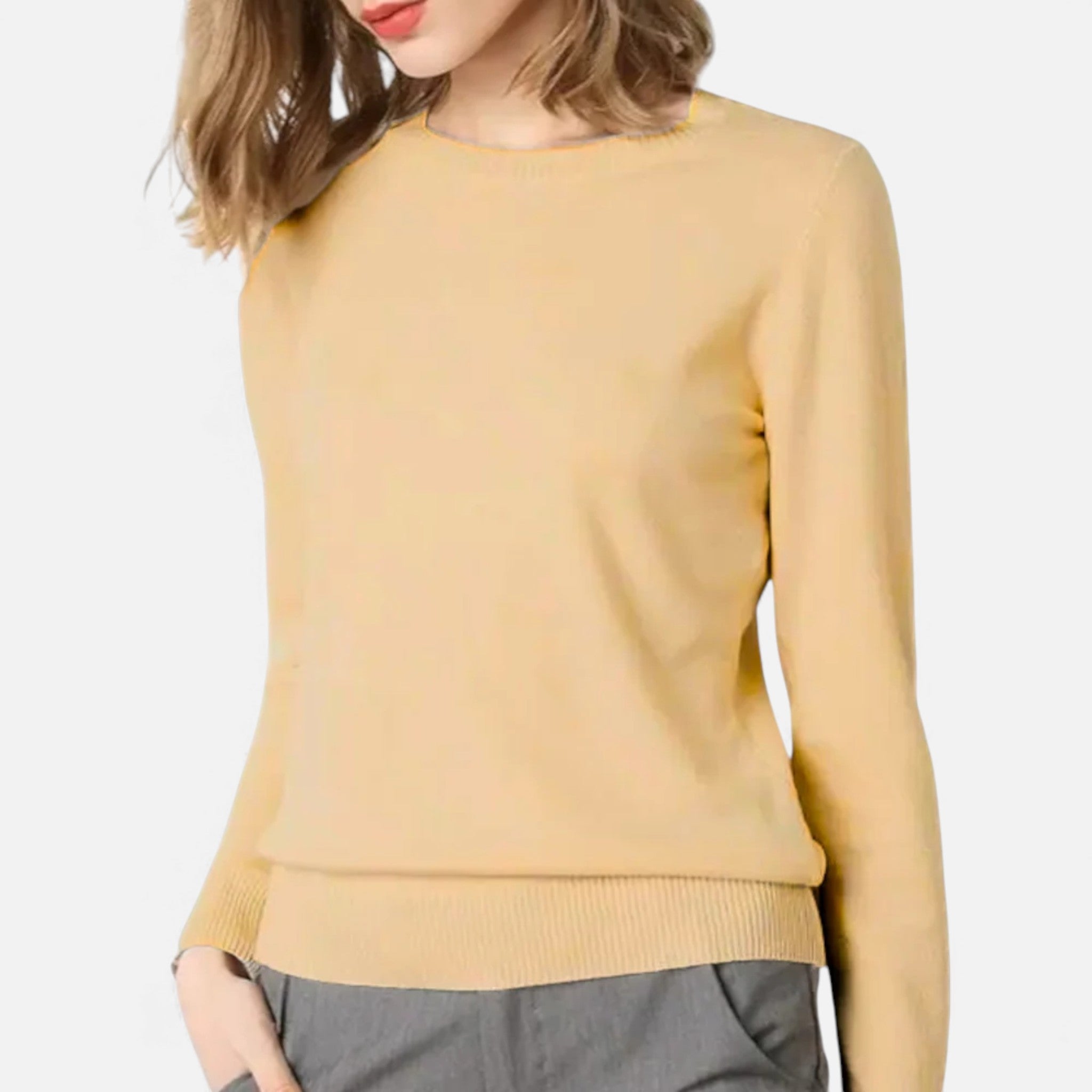 Dorvelli | Women’s Merino Wool Sweater – Timeless O-Neck Elegance