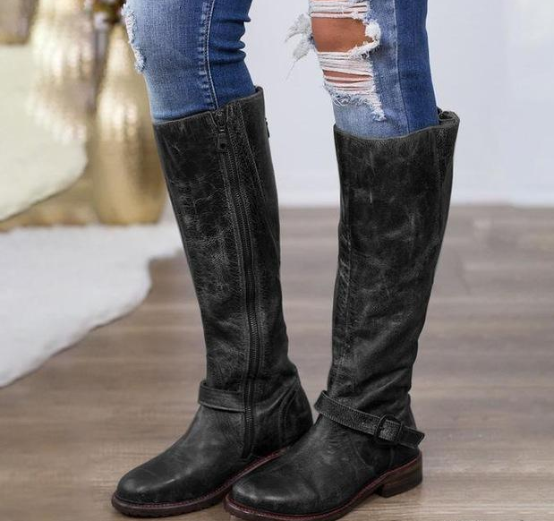 Dorvelli | Women’s Riding Boots – Knee-High Buckle Strap