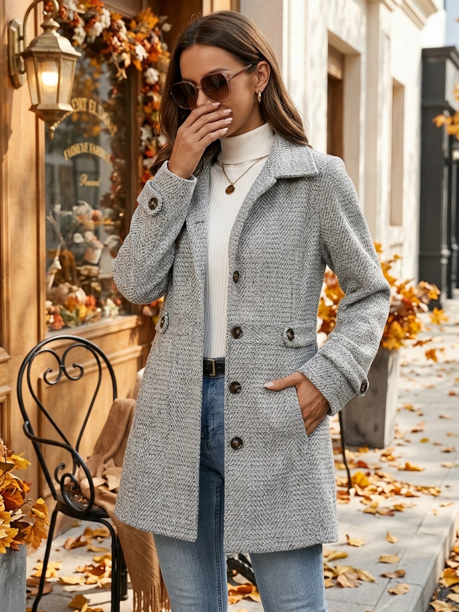 Women's Herringbone Coat