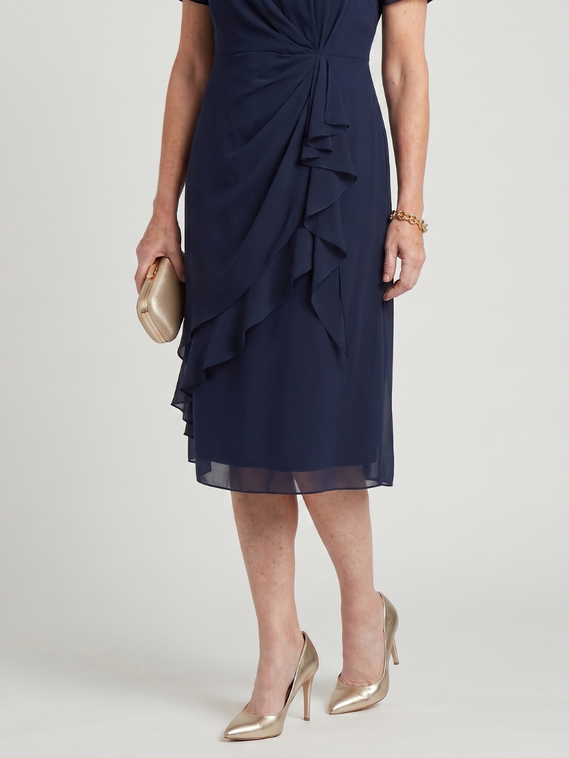 Dorvelli | Women's Midi Dress – Sleeve Layered Hem