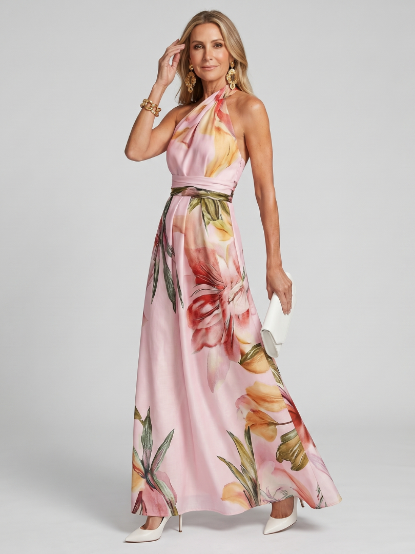 Dorvelli | Women's Maxi Dress – Soft Halter Flowing