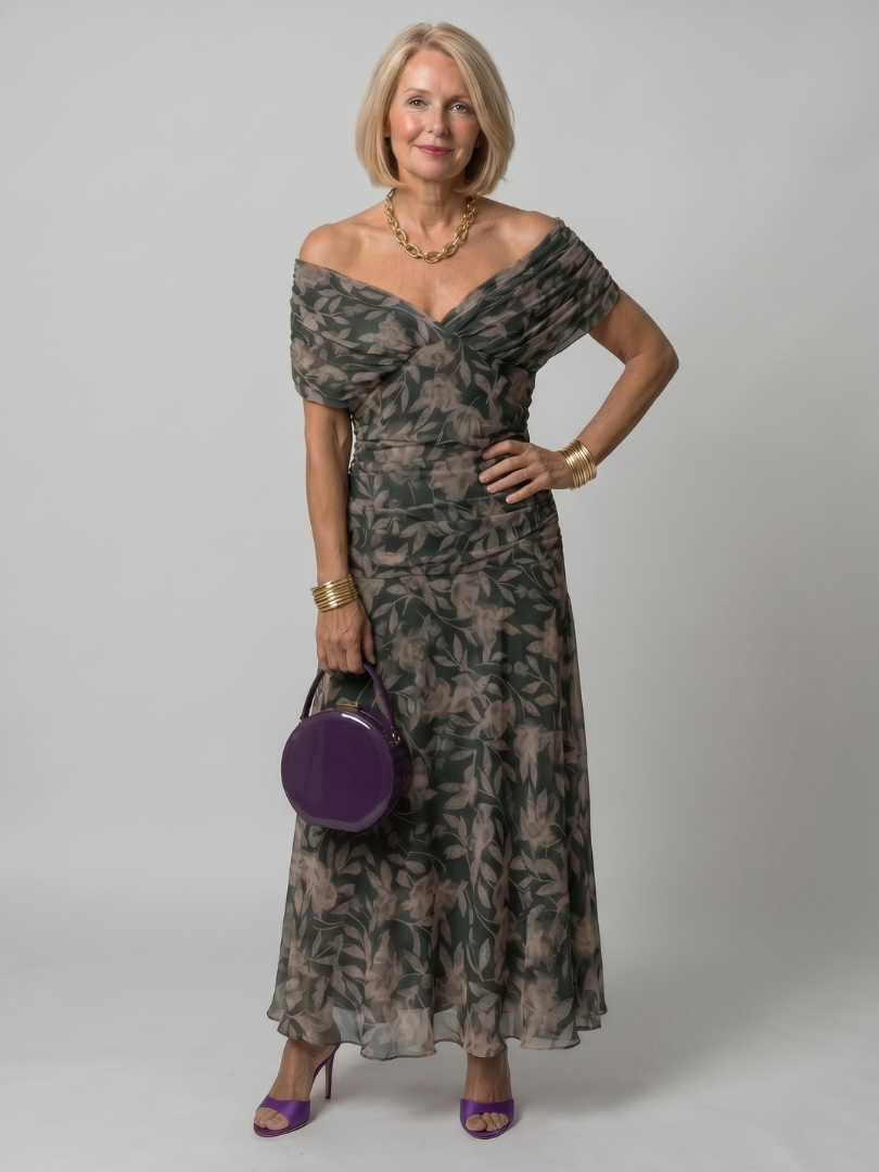 Dorvelli | Women's Midi Dress – Off Shoulder Flow