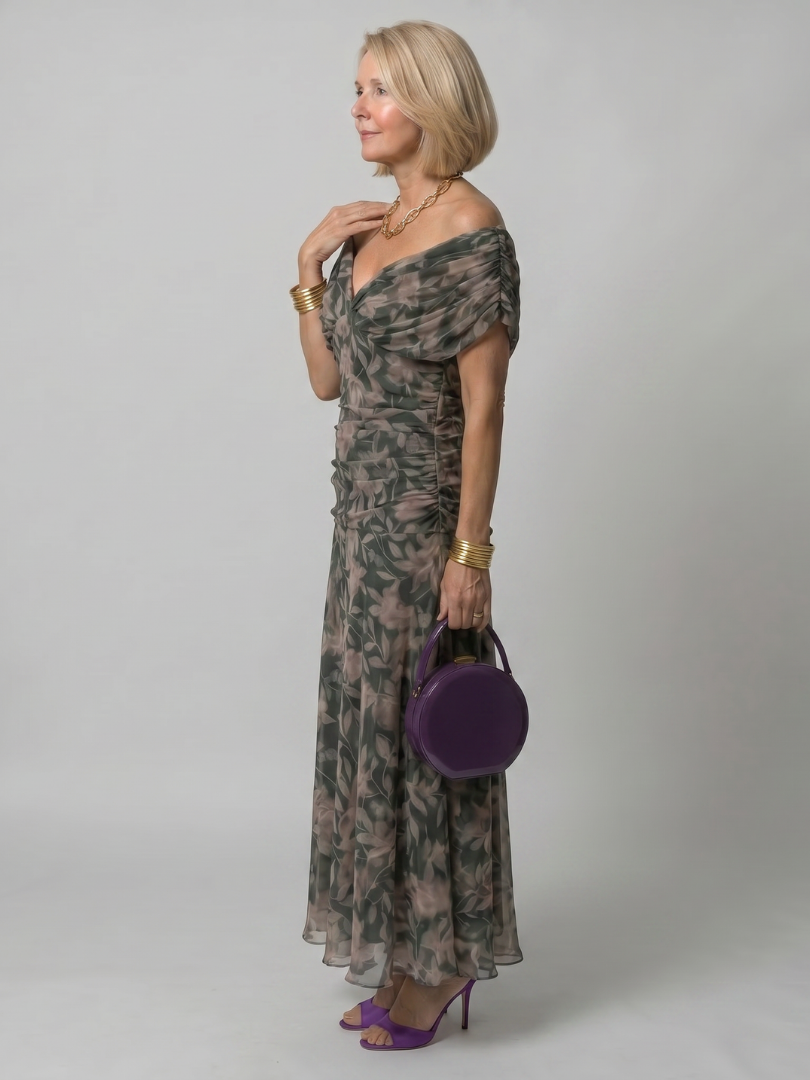 Dorvelli | Women's Midi Dress – Off Shoulder Flow