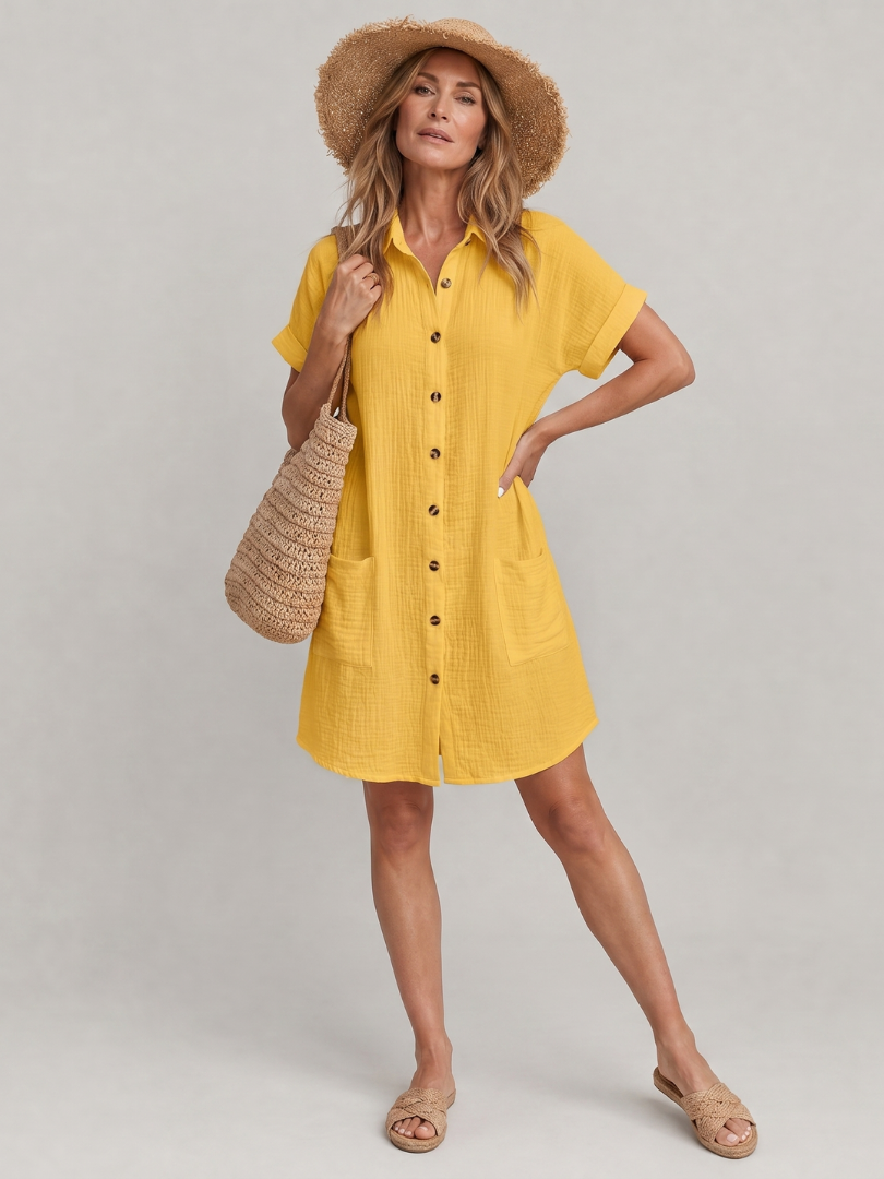 Dorvelli | Women's Midi Dress – Sleeve Front Pockets