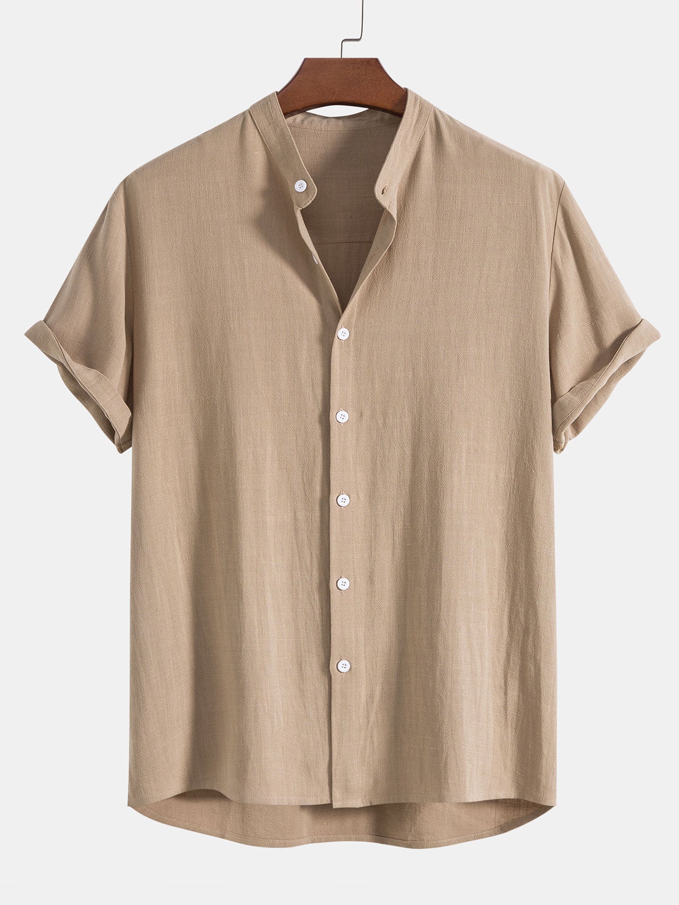 Dorvelli | Men's Two-Piece Set – Linen Band Collar Co-ord
