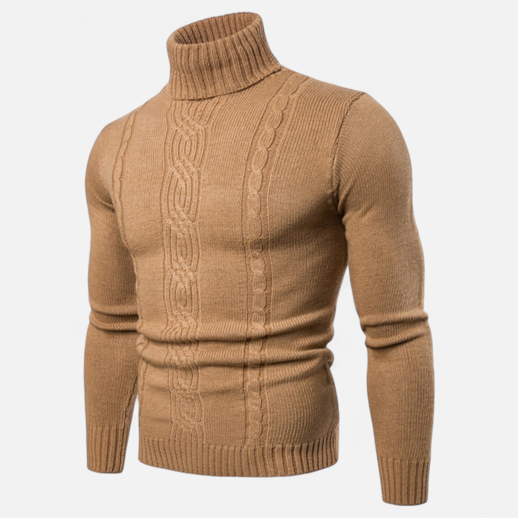 Dorvelli | Men’s Turtleneck Sweater – Heritage Jacquard Knit