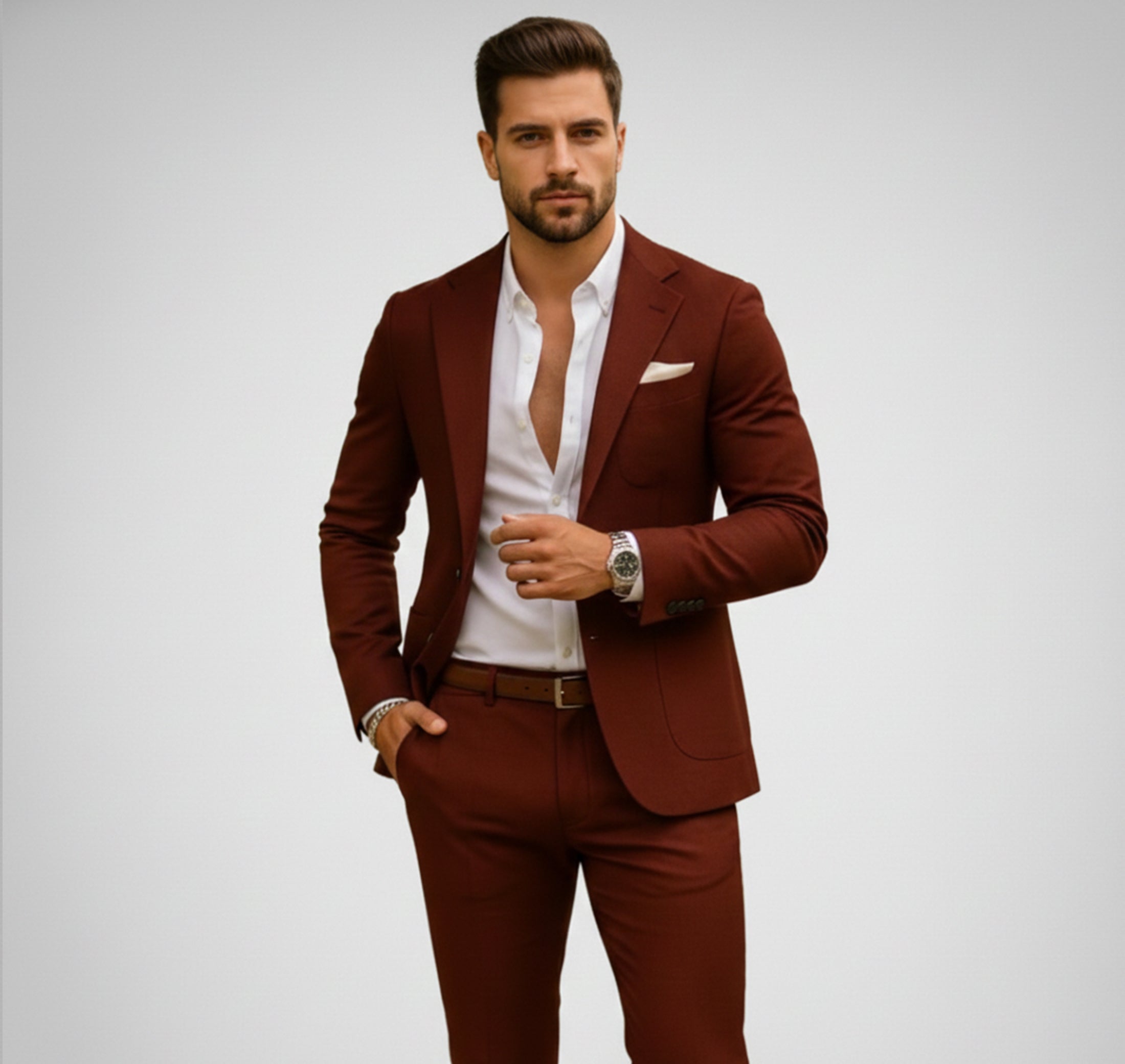 Dorvelli | Men’s Slim Suit Set – Digital Print Comfort