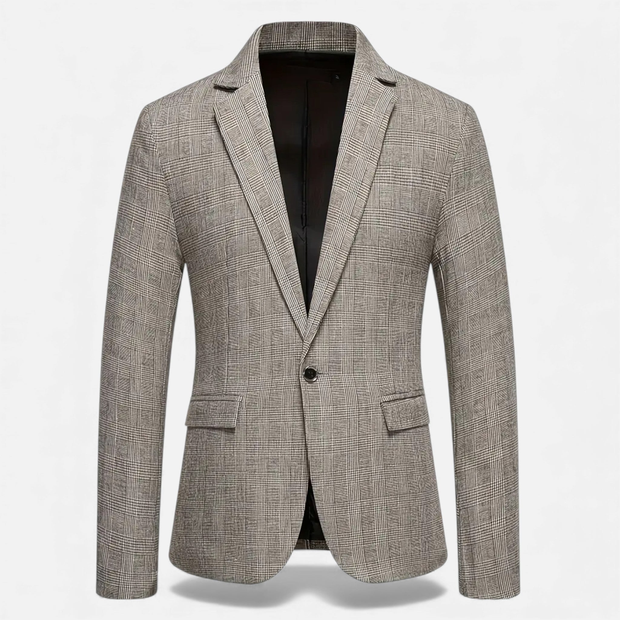 Dorvelli | Men’s Check Tweed Blazer – Classic Single-Breasted Design
