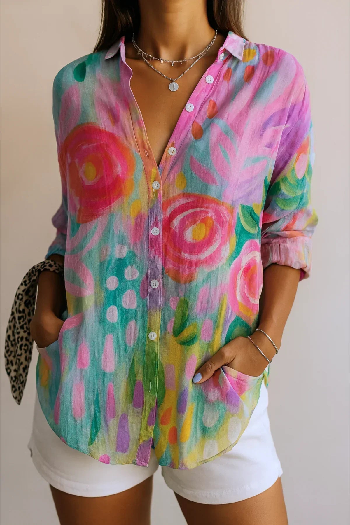 Dorvelli | Women's Blouse – Colorful Pattern