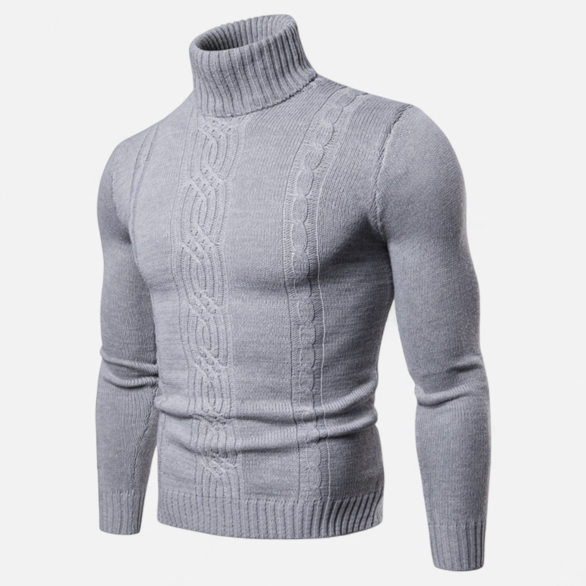 Dorvelli | Men’s Turtleneck Sweater – Heritage Jacquard Knit