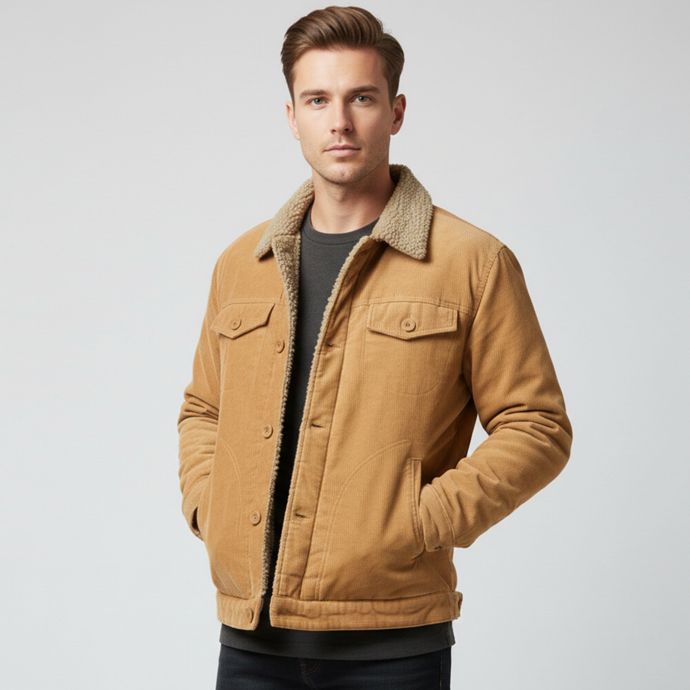 Dorvelli | Men’s Casual Warm Jacket – Corduroy Fit