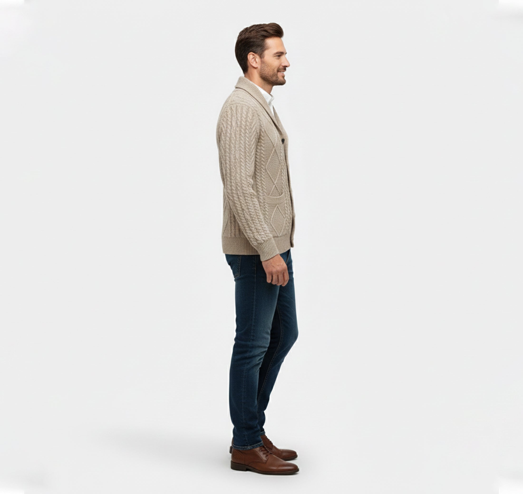 Dorvelli | Men’s Knit Cardigan Jacket – Jacquard Warm Edition