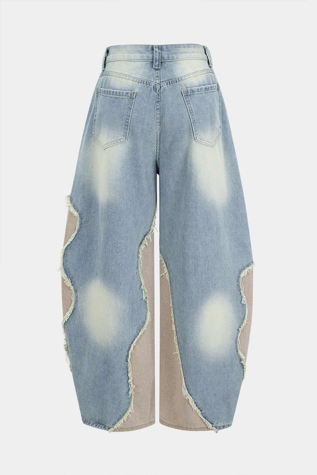 Dorvelli | Women's Patchwork Frayed Rivet Jeans
