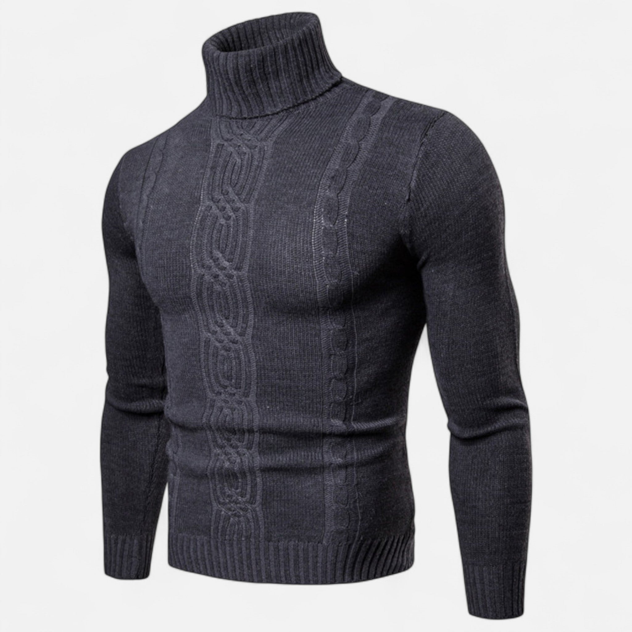 Dorvelli | Men’s Turtleneck Sweater – Heritage Jacquard Knit