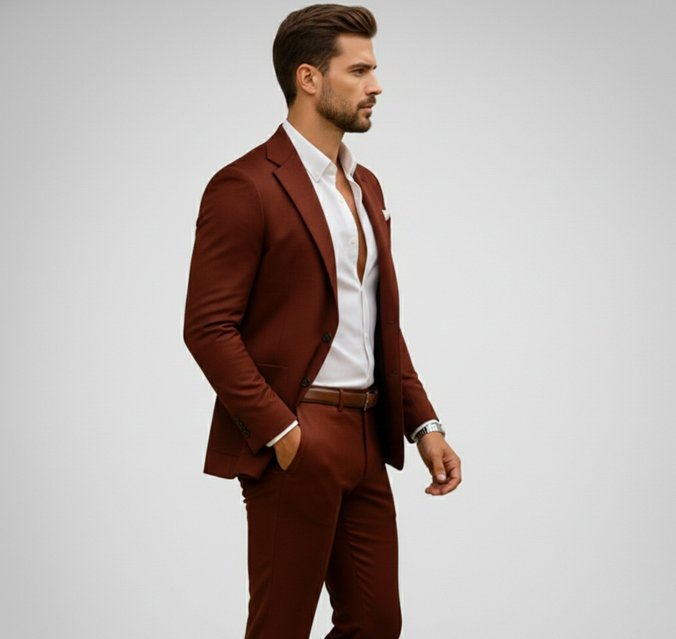 Dorvelli | Men’s Slim Suit Set – Digital Print Comfort