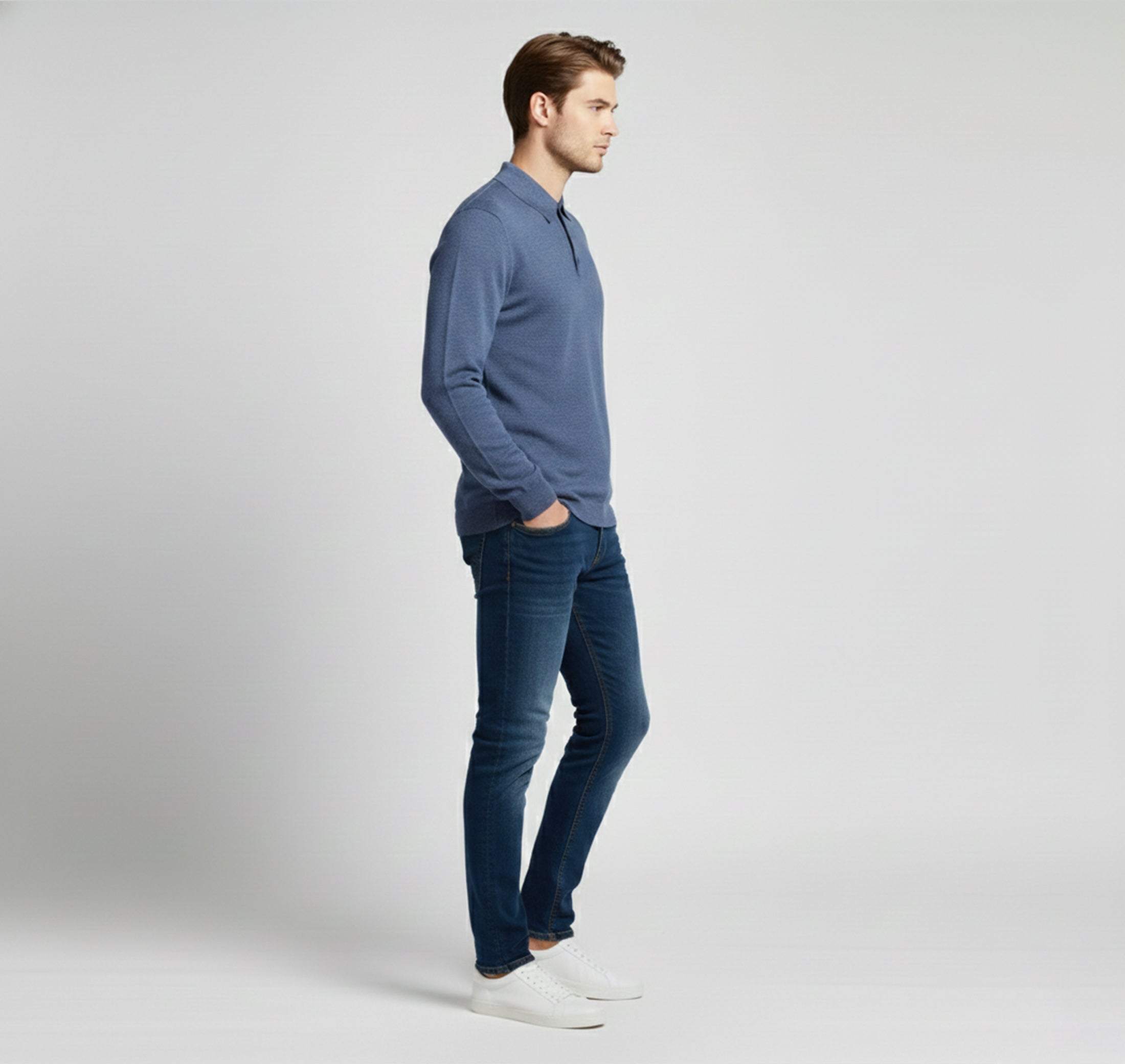 Dorvelli | Men’s Polo Collar Knit – Warm Daily Layer