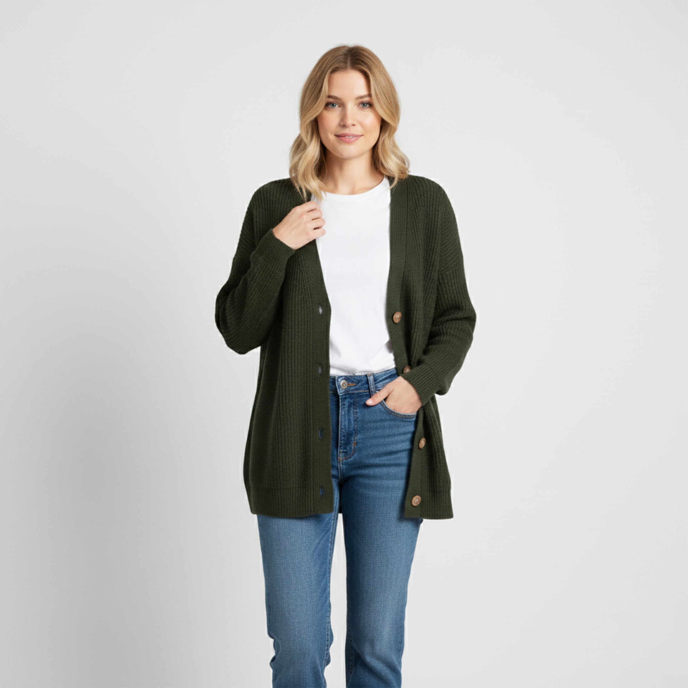 Dorvelli | Women’s V-Neck Knit Cardigan – Sequin Casual Edition