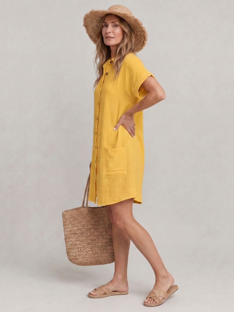 Dorvelli | Women's Midi Dress – Sleeve Front Pockets