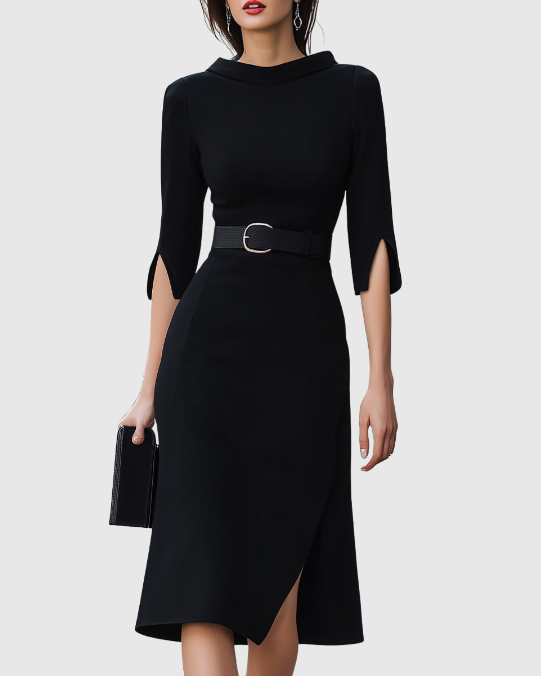 Dorvelli | Women's Midi Dress – Classic Black