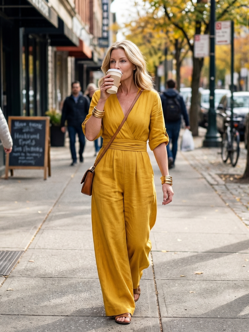 Dorvelli | Women's Jumpsuit – Cross Front Wide Leg