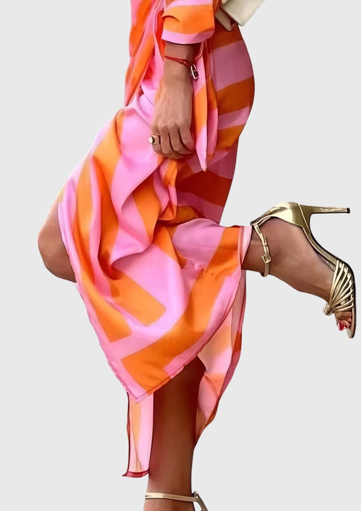 Dorvelli | Women's Midi Dress – Elegant Wrap Print
