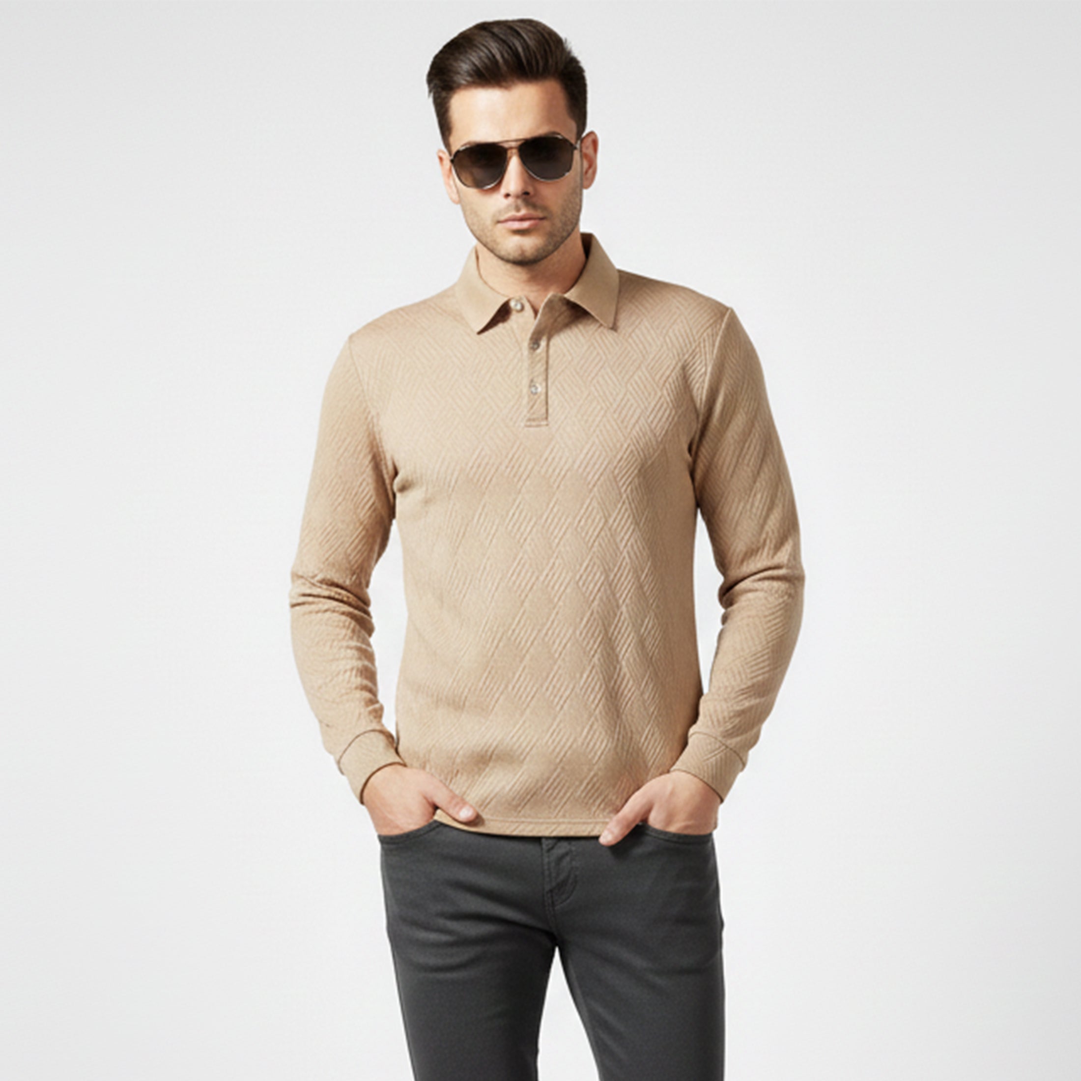 Dorvelli | Men’s Mosaic Polo Shirt – Relaxed Fit Style
