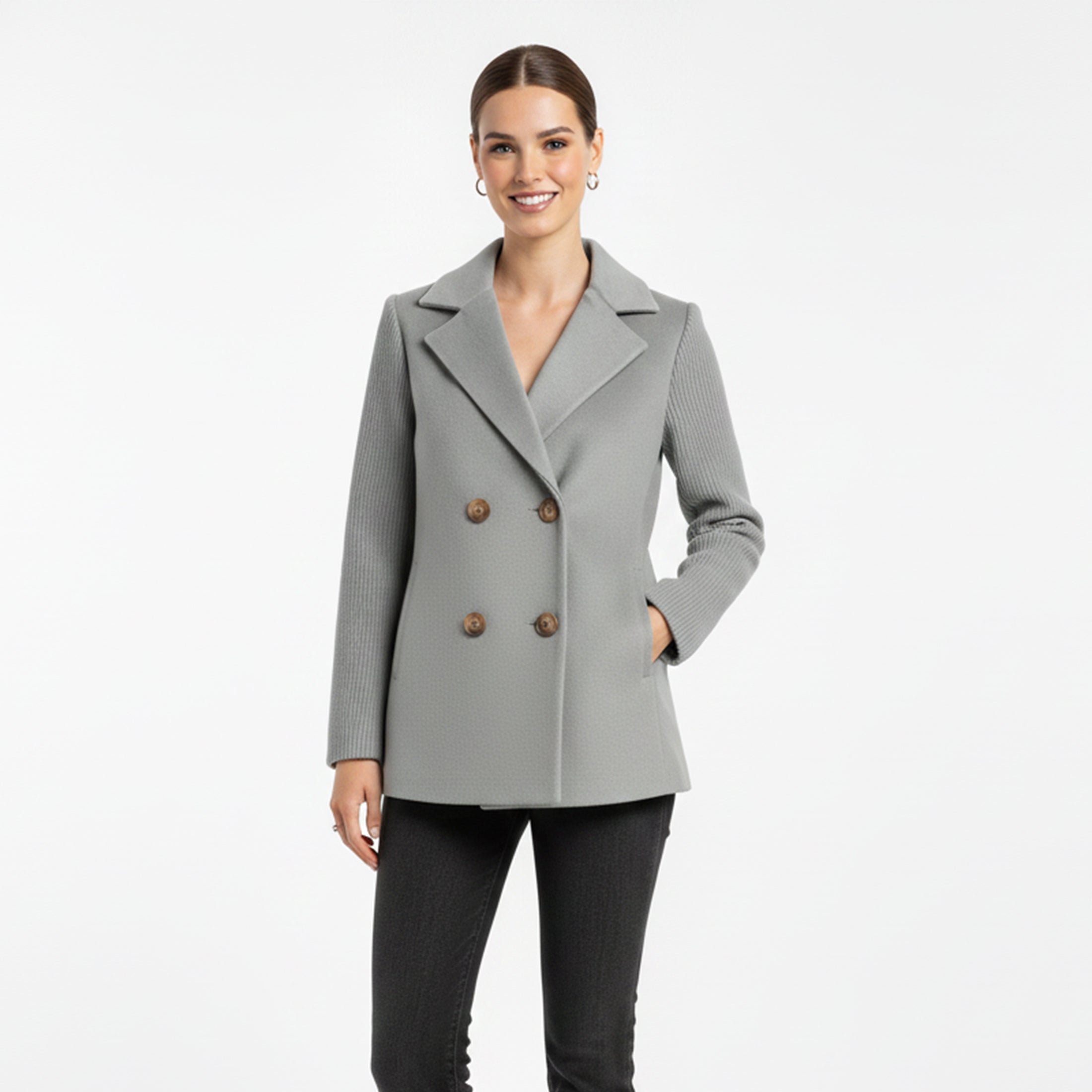 Dorvelli | Women’s Fashion Jacket – Textured Knit Detail