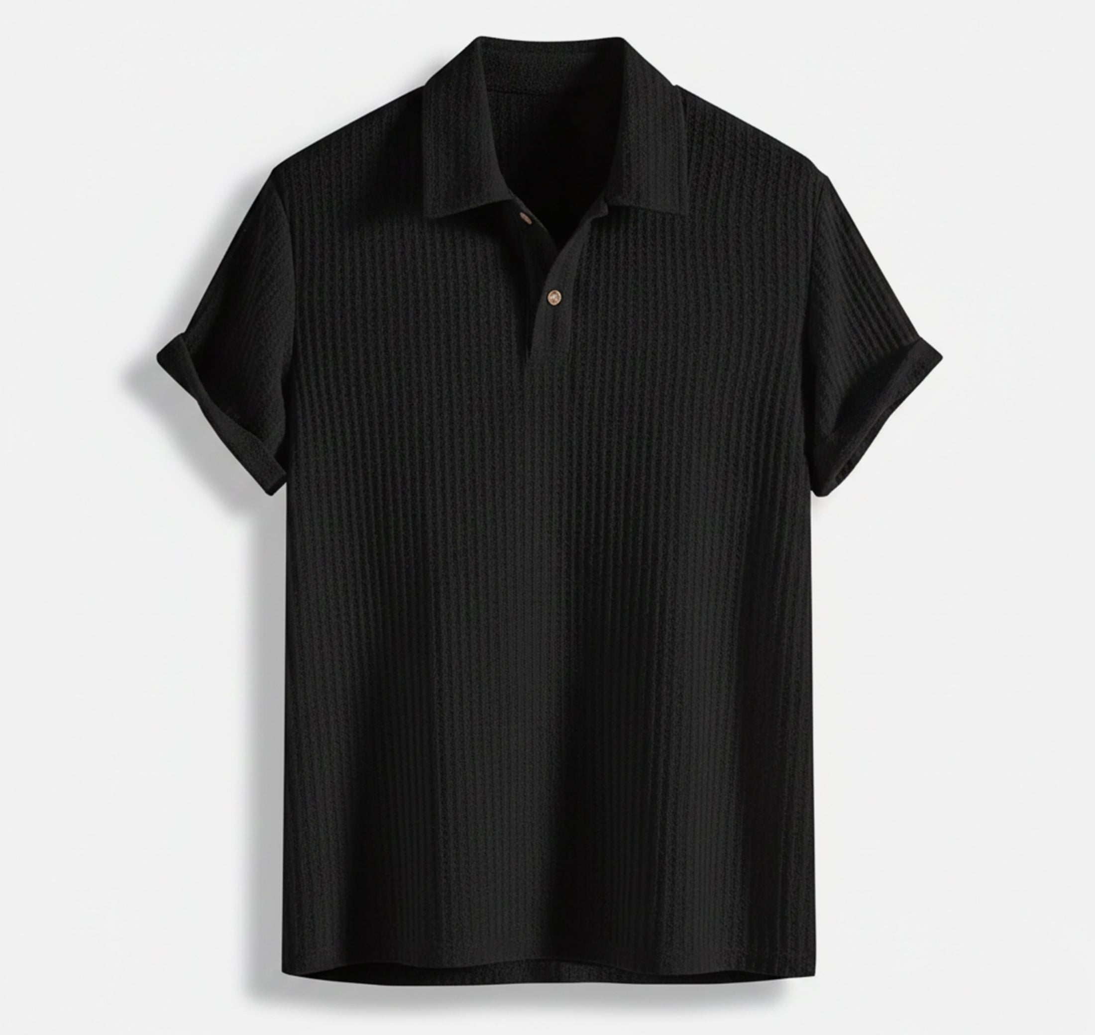 Dorvelli | Men’s Short-Sleeve Knit Shirt – Structured Texture