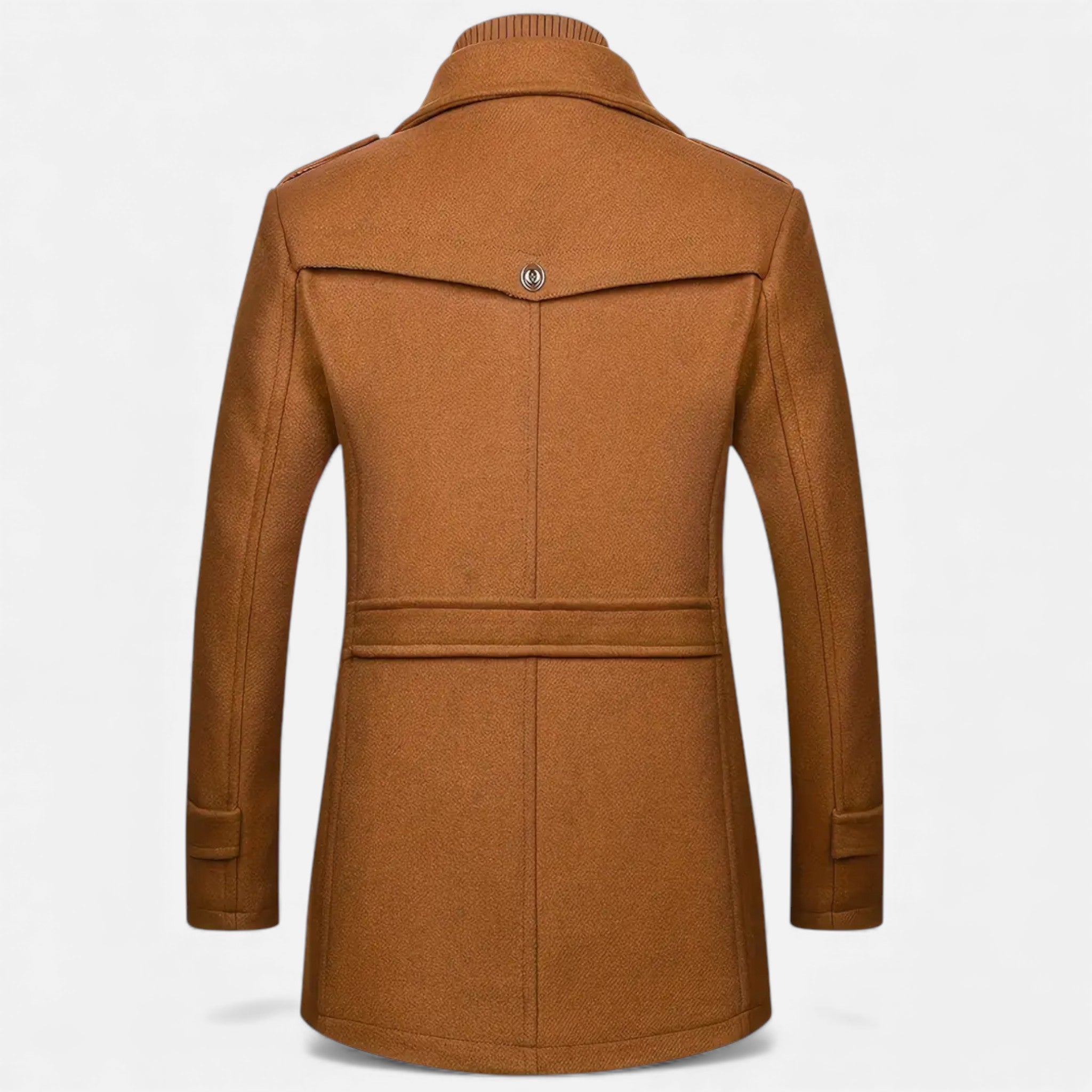 Dorvelli | Men’s Long Coat – Vintage Contrast-Collar Elegance