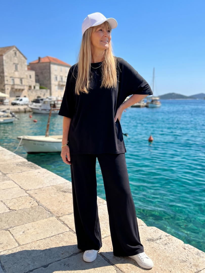 Dorvelli | Women's Two-Piece Set – Oversized Wide-Leg