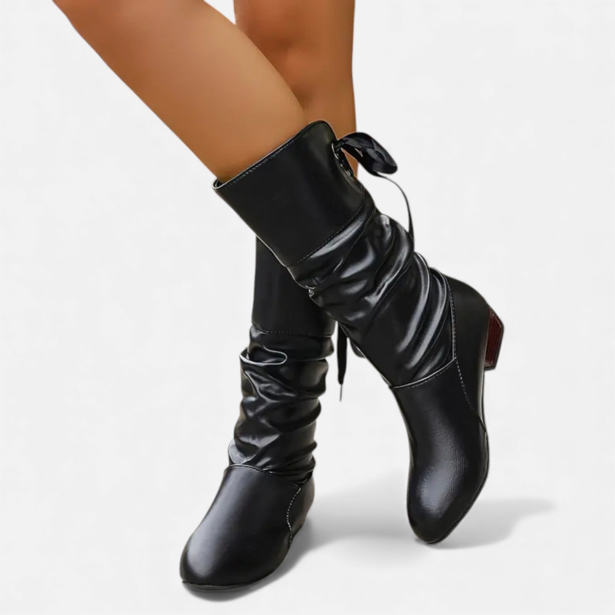 Dorvelli | Women’s Mid-Calf Boots – Classic Lace-Up Elegance