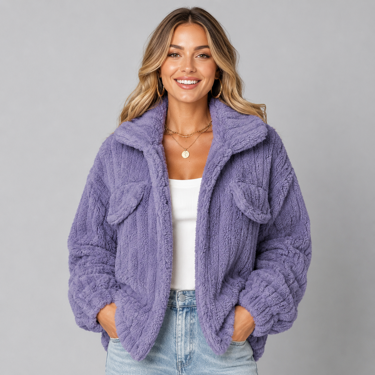 Women's Cropped Pile Jacket