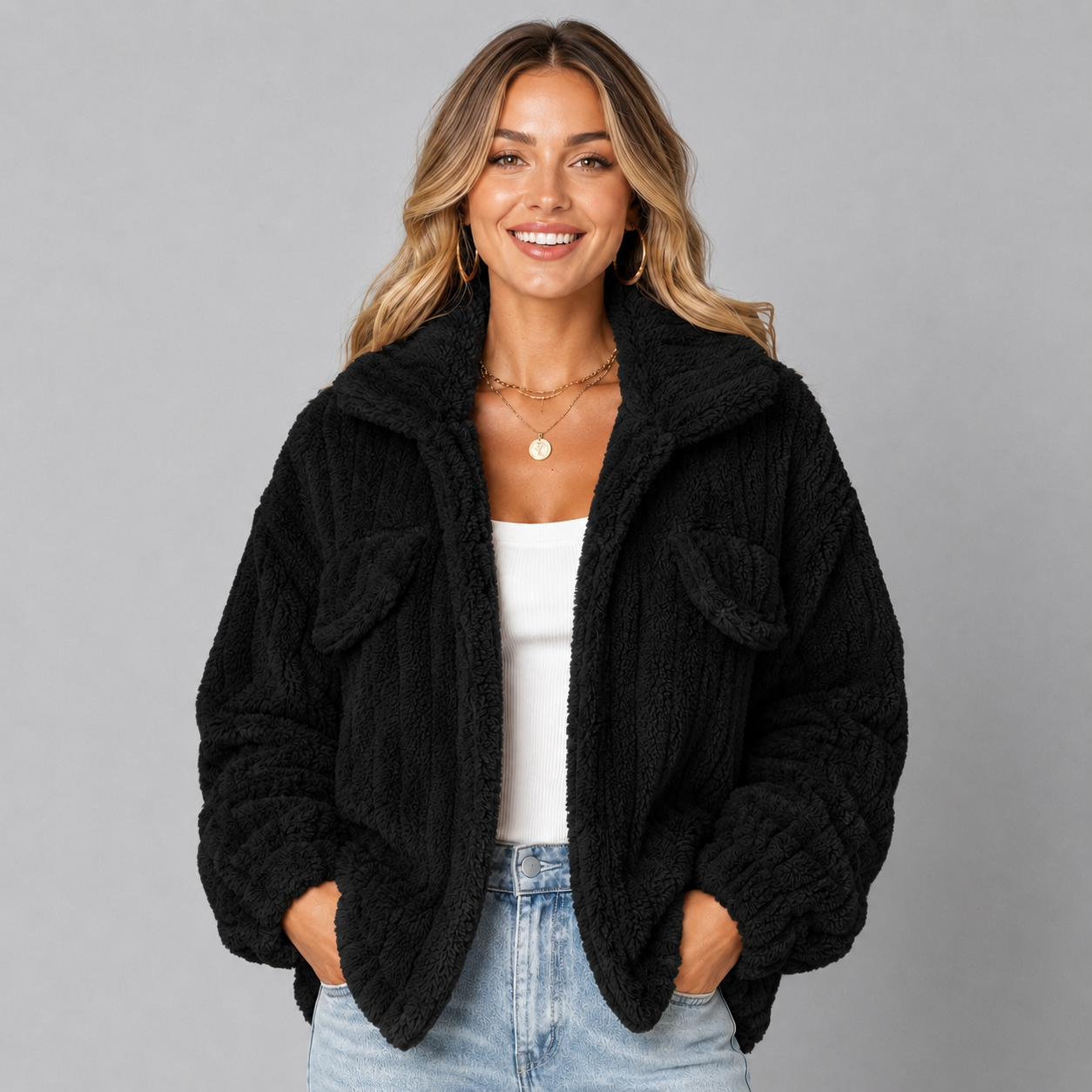 Women's Cropped Pile Jacket