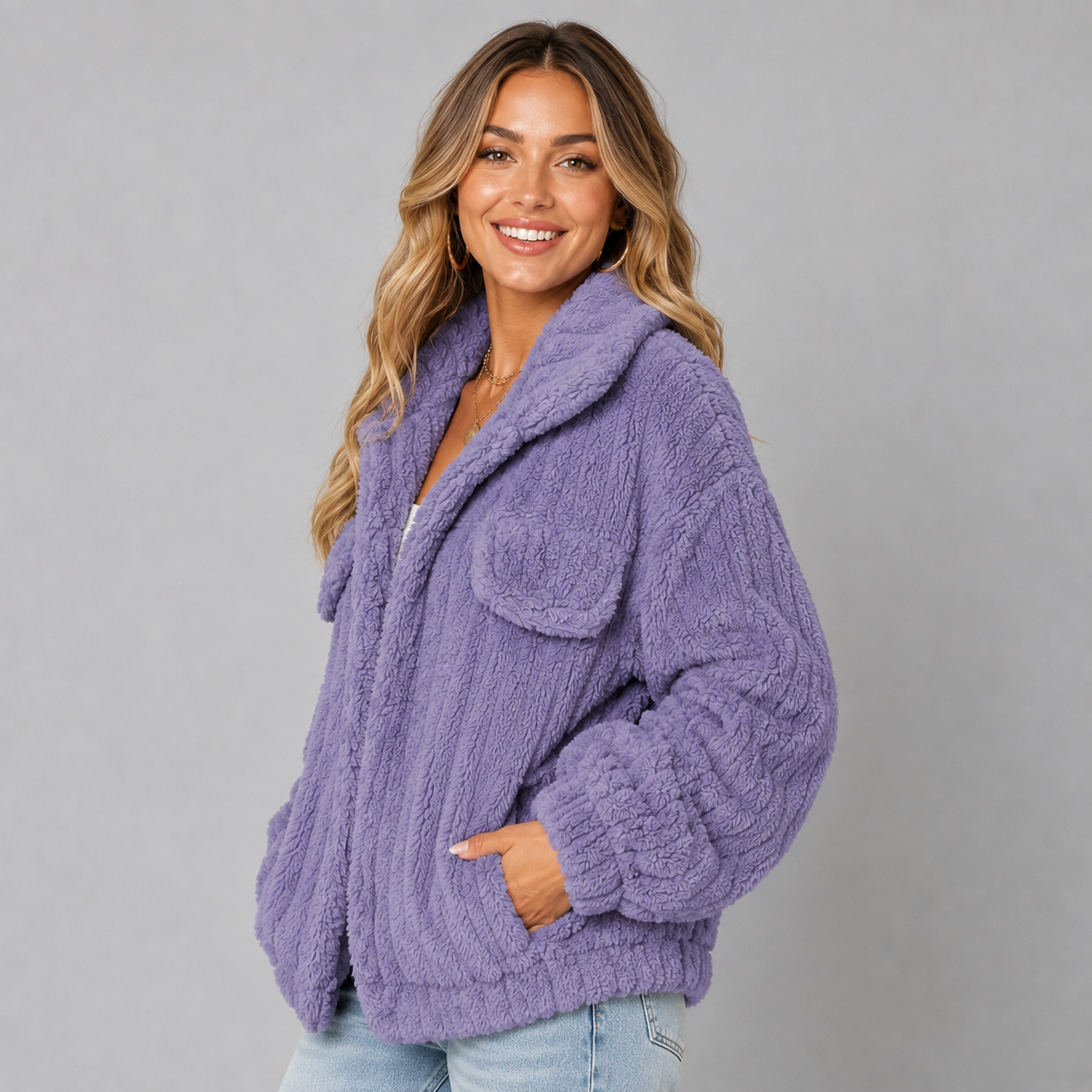 Women's Cropped Pile Jacket
