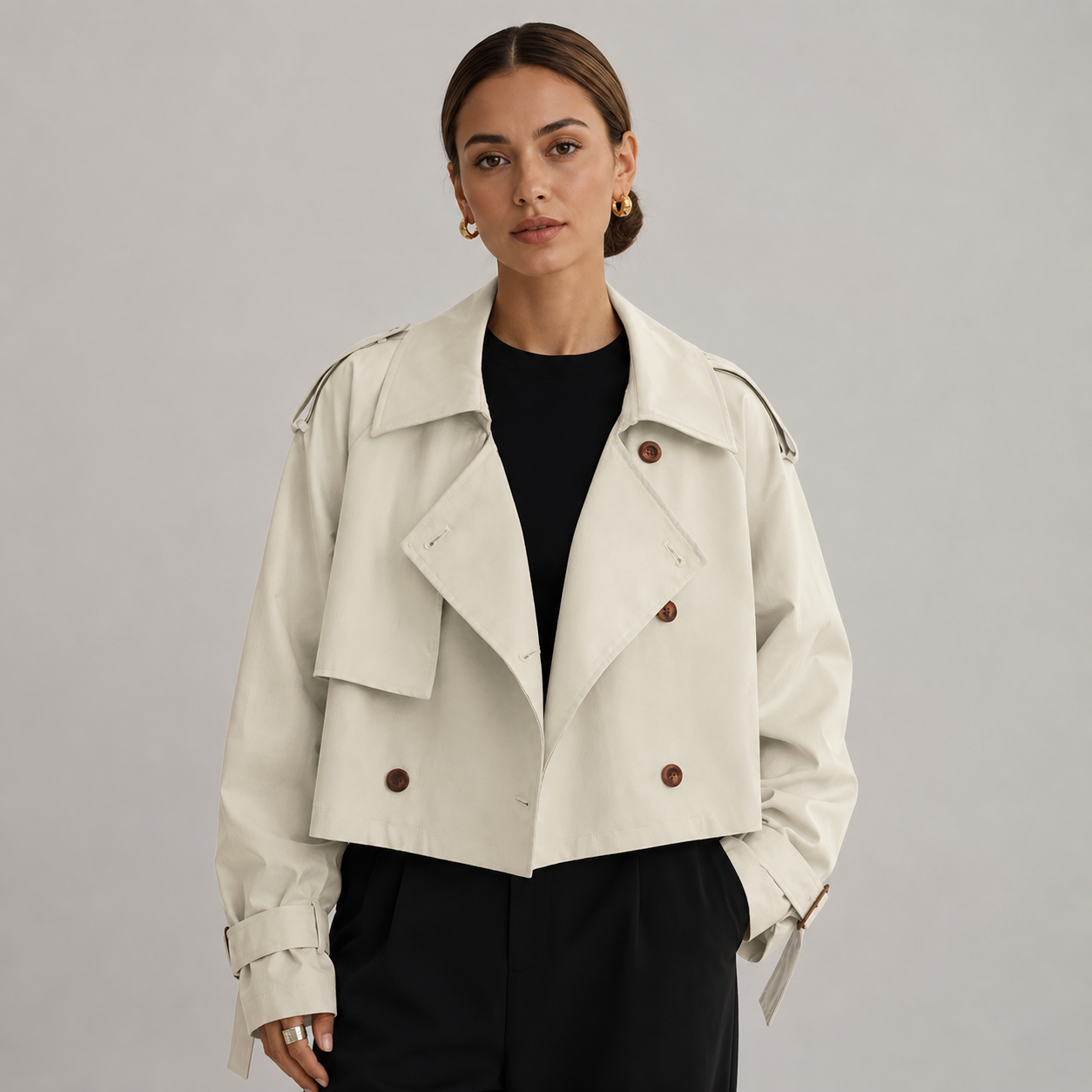 Women's Cropped Trench Coat