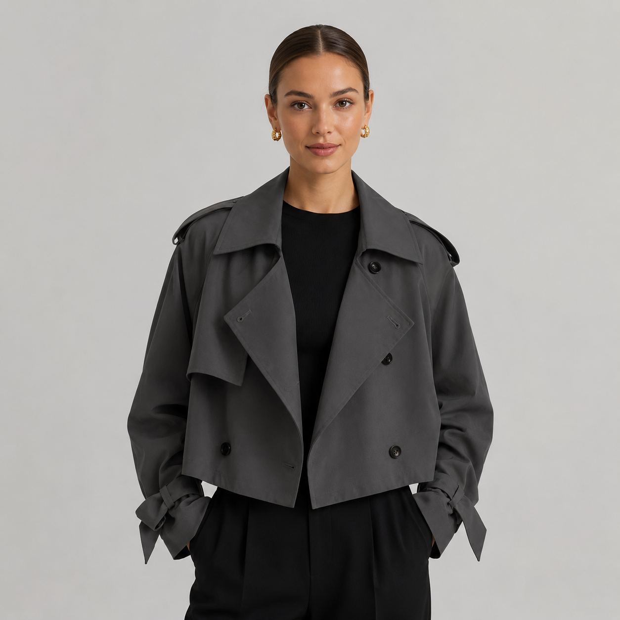 Women's Cropped Trench Coat