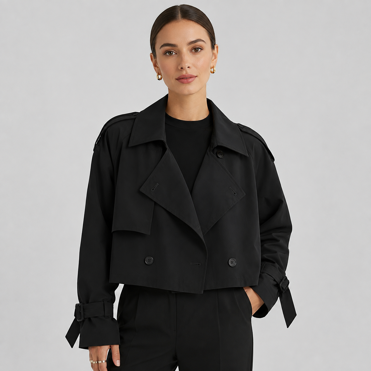 Women's Cropped Trench Coat