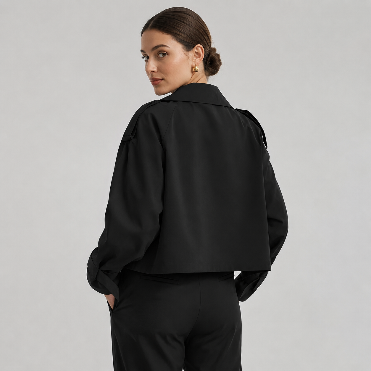 Women's Cropped Trench Coat