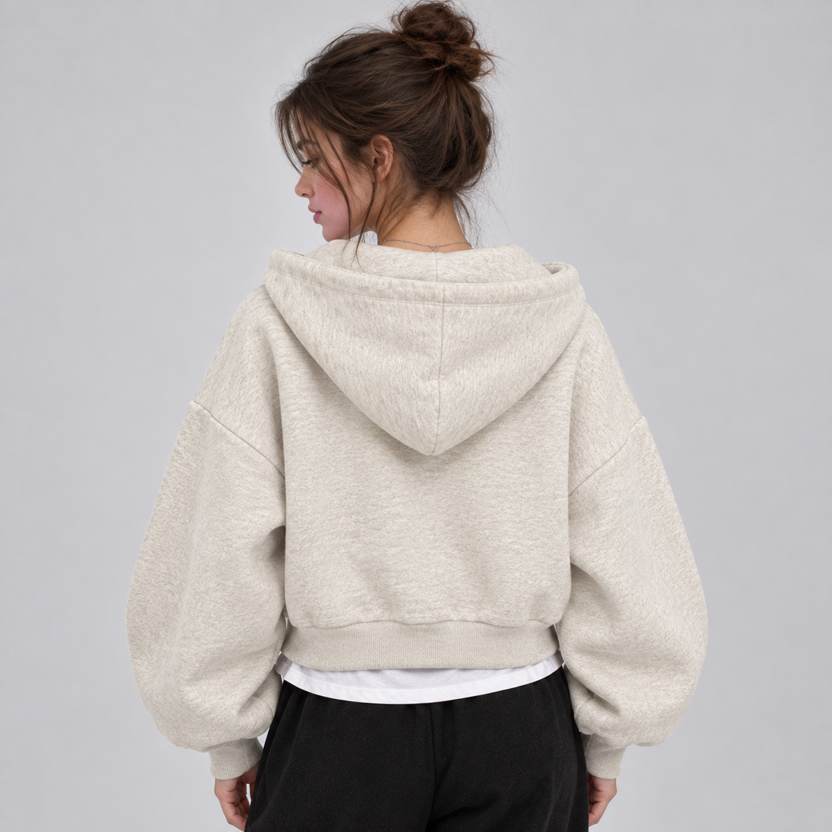 Dorvelli | Women's Hoodie – Cropped Zip Up Lined