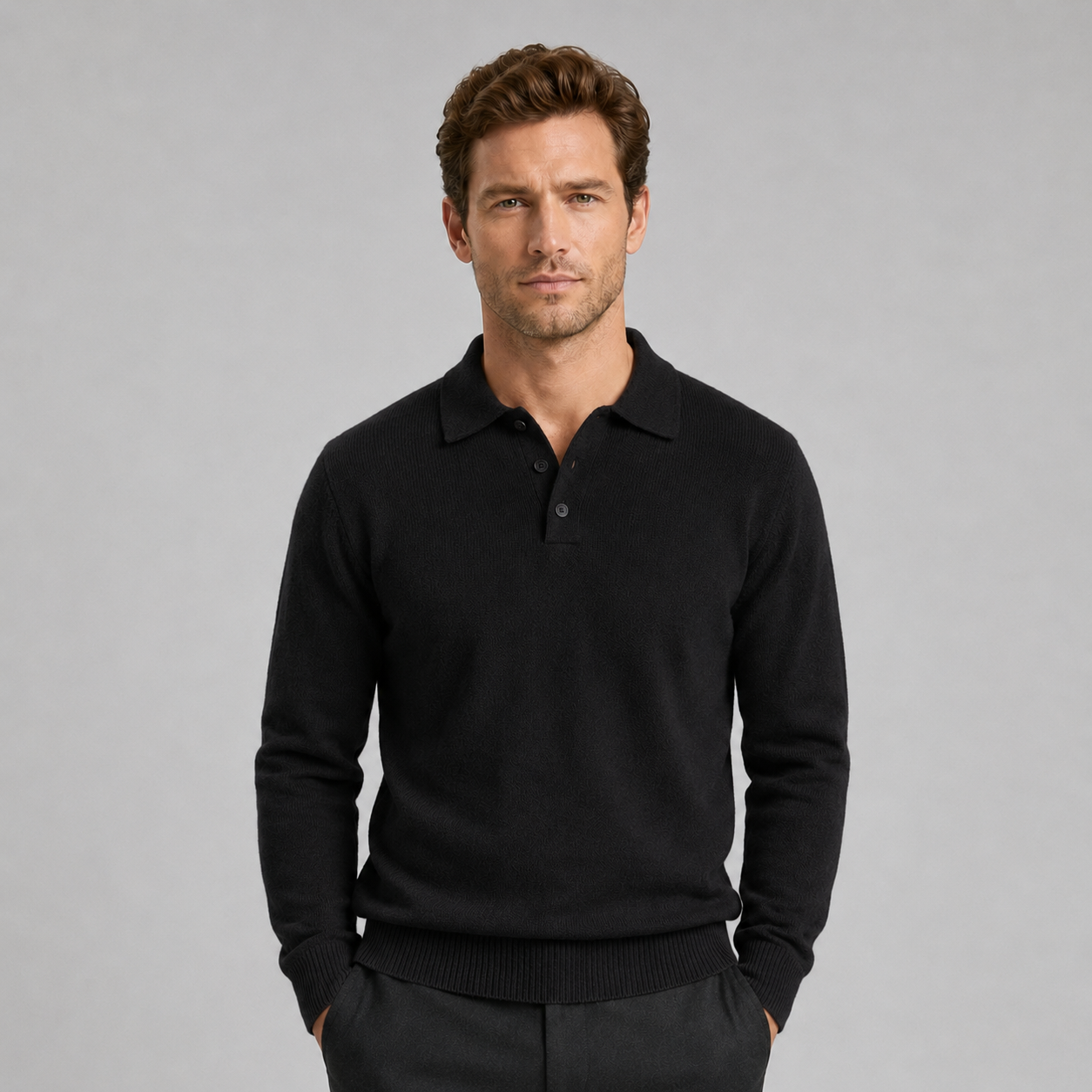 Men’s Knit Polo Jumper