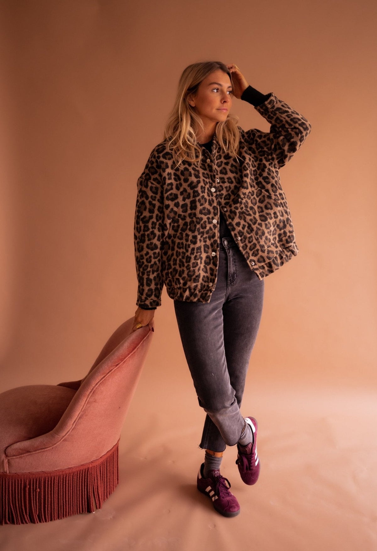 Donvelli | Women’s Cotton Blend Leopard Print Jacket