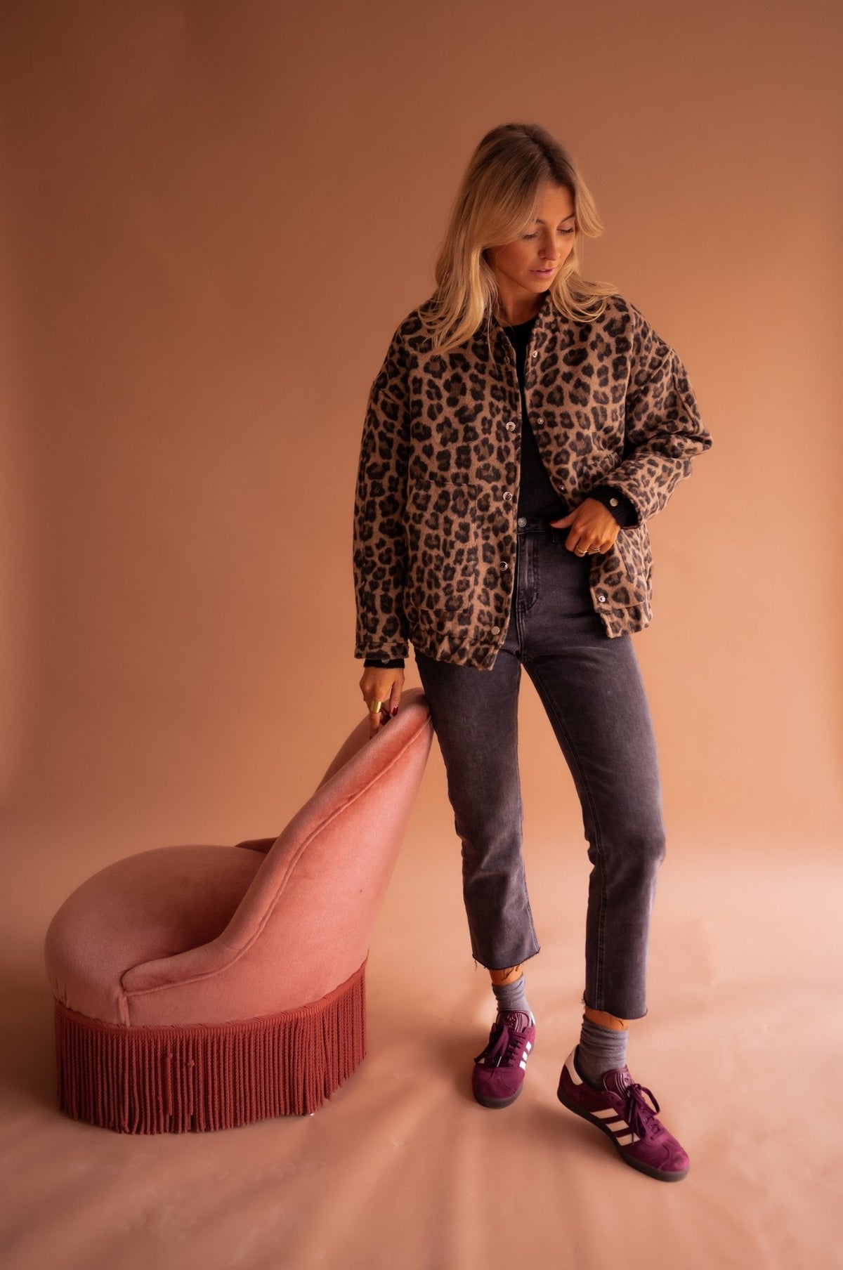 Donvelli | Women’s Cotton Blend Leopard Print Jacket