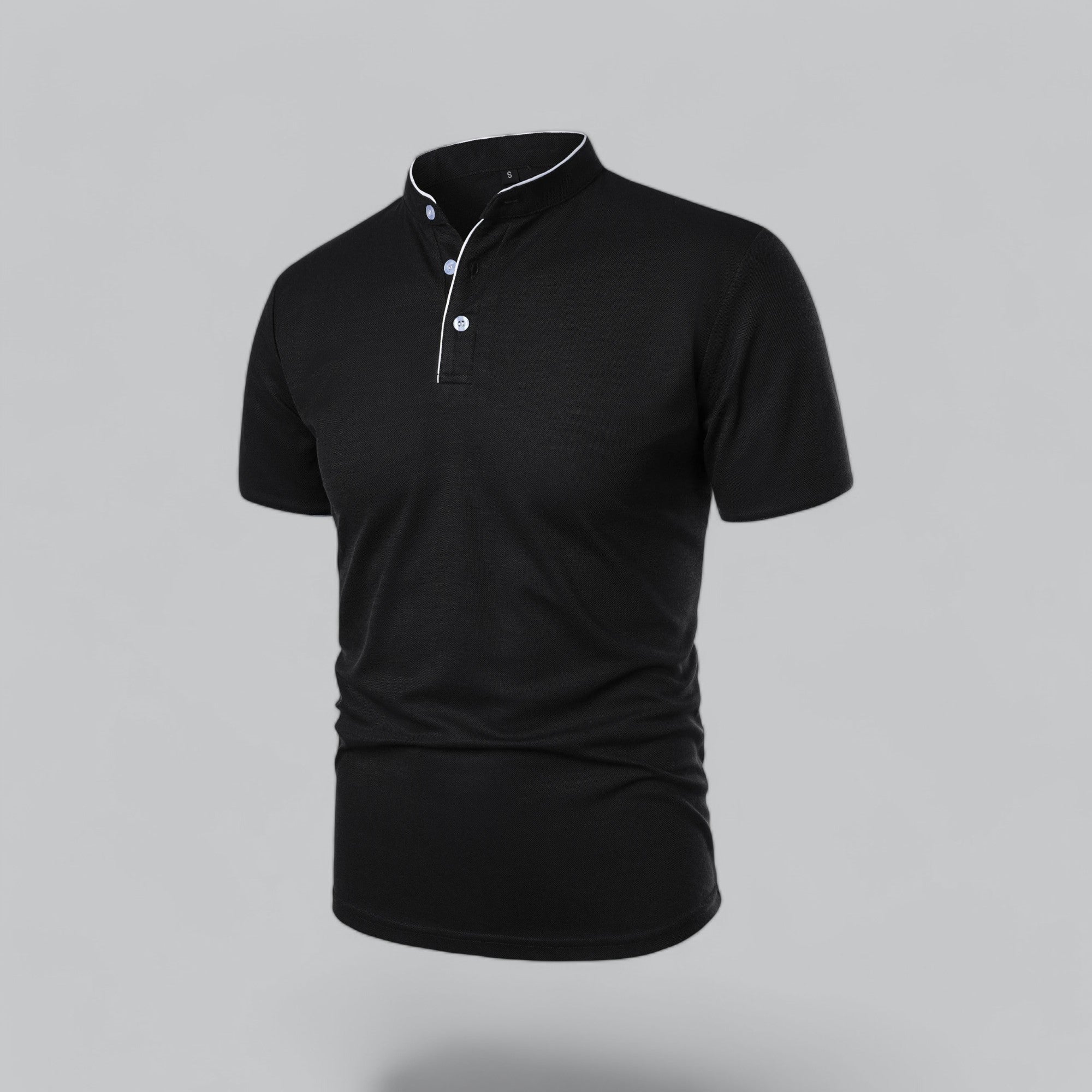 Dorvelli | Men's Collarless Polo Shirt – Mandarin Collar Smart Casual