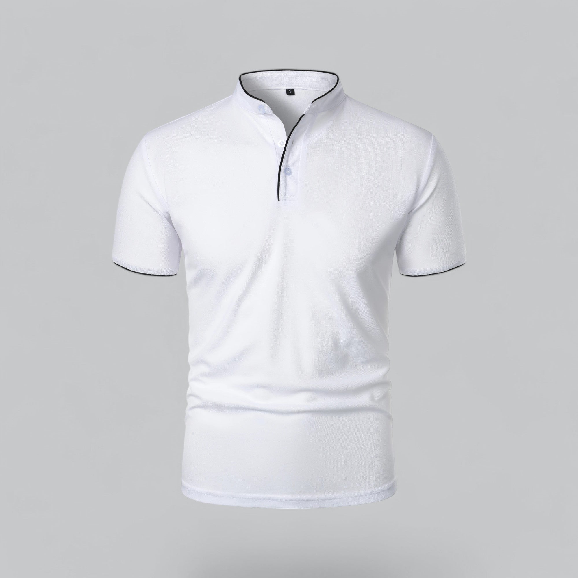 Dorvelli | Men's Collarless Polo Shirt – Mandarin Collar Smart Casual