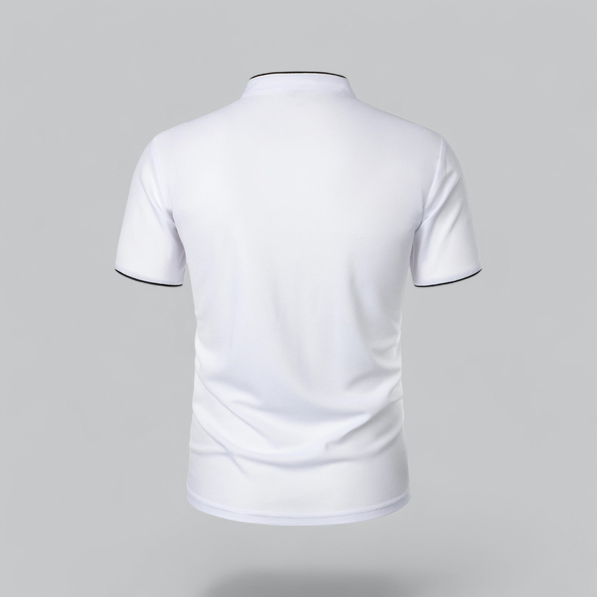 Dorvelli | Men's Collarless Polo Shirt – Mandarin Collar Smart Casual