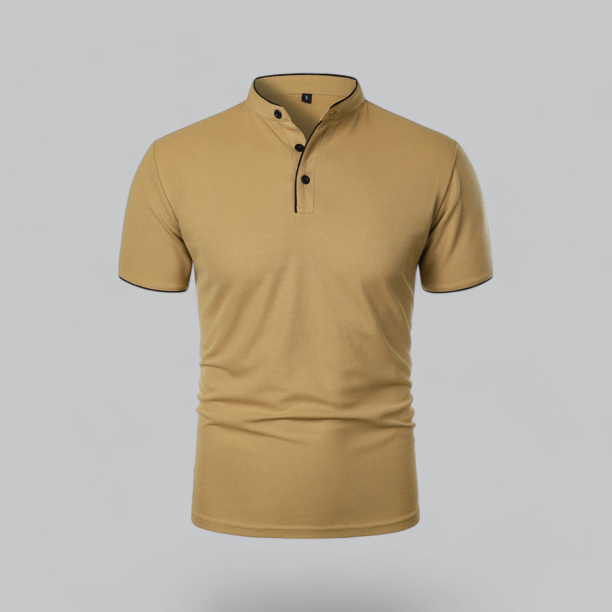 Dorvelli | Men's Collarless Polo Shirt – Mandarin Collar Smart Casual