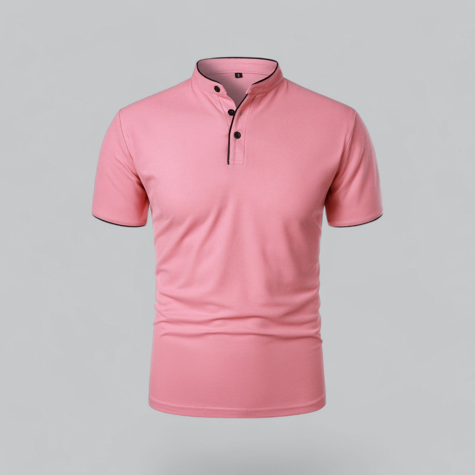 Dorvelli | Men's Collarless Polo Shirt – Mandarin Collar Smart Casual