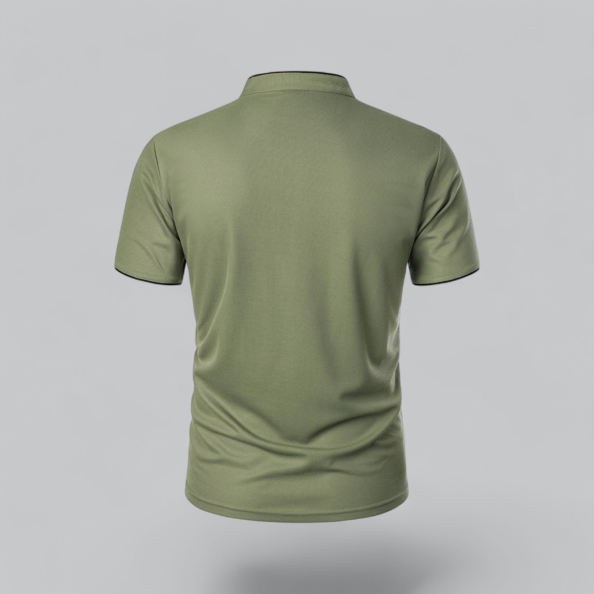 Dorvelli | Men's Collarless Polo Shirt – Mandarin Collar Smart Casual