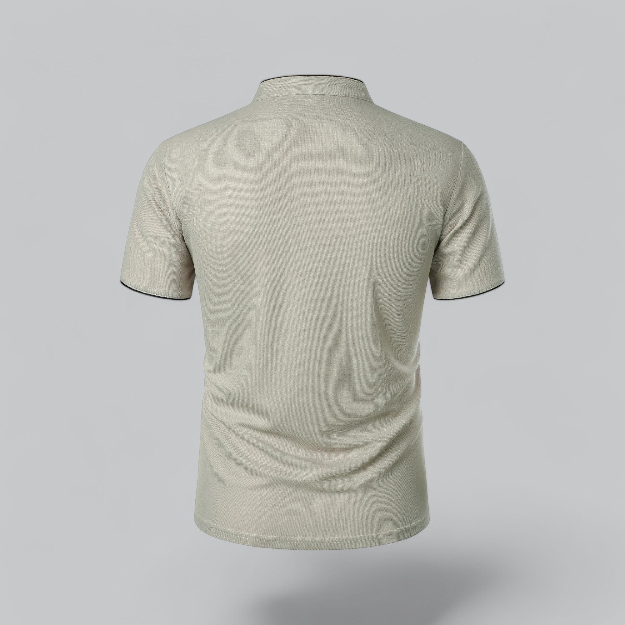 Dorvelli | Men's Collarless Polo Shirt – Mandarin Collar Smart Casual
