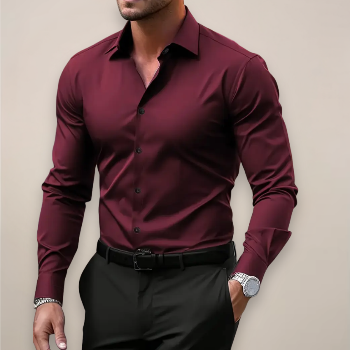 Dorvelli | Men's Long-Sleeve Shirt – Classic Collar Smart Style